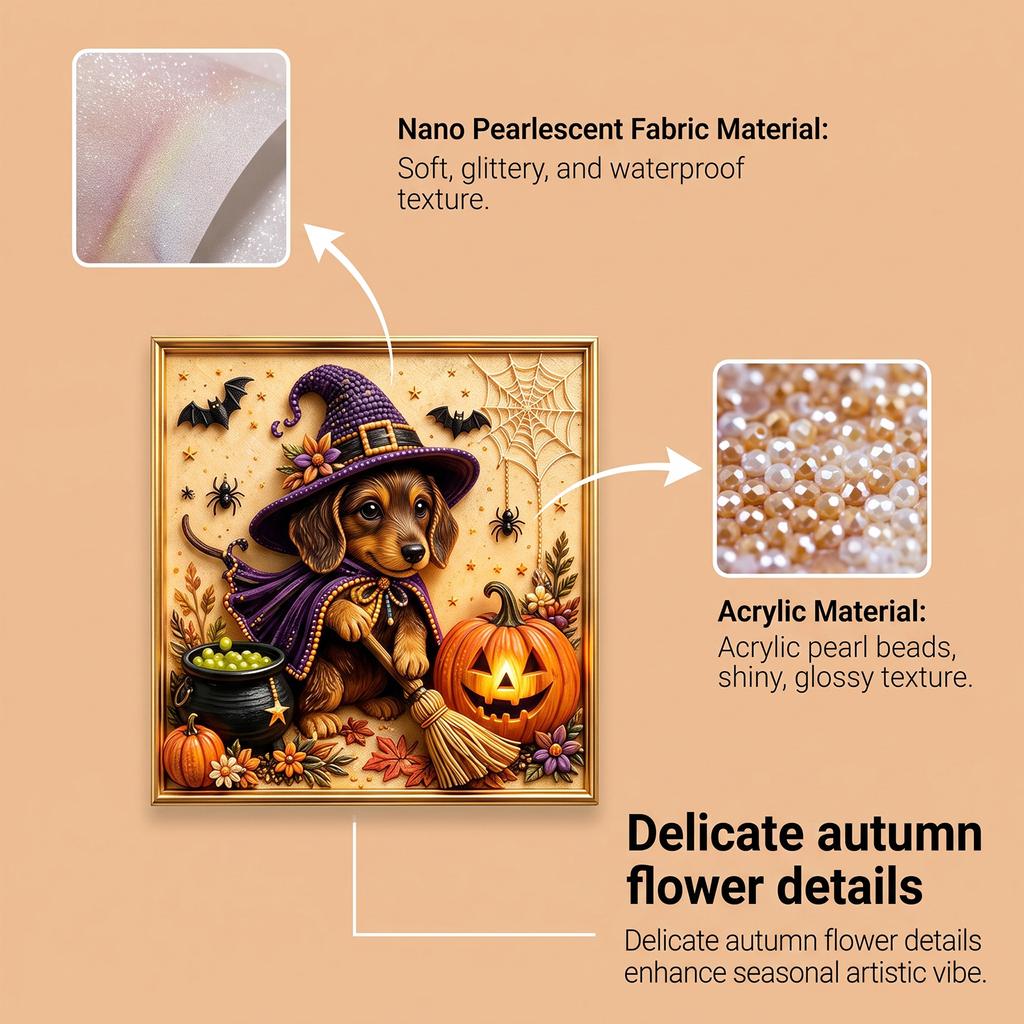 Pumpkin Dog Diamond Painting Kit Corgi Pearl Art Craft
