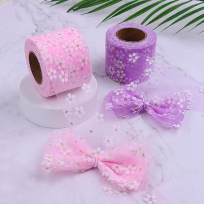 25Yards 6cm Small Daisy Tulle Confetti Glitter Tulle Baking Cake Topper Tutu Bow Soft Squine Tulle DIY Wedding Birthday Supply