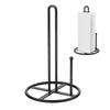Paper Towel Holder Black Kitchen Roll Holder, Premium Stainless Steel, One-Handed Operation Countertop Dispenser