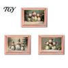 Christmas Refrigerator Magnets 3Pcs Light-up Frame Magnet, Vintage Wooden Picture Frames with Lights Fridge Glowing Magnetic Holder for Cabinet Locker