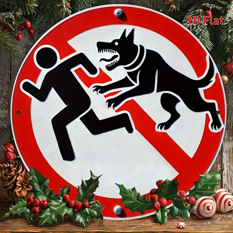 

Vintage No Trespassing Beware of Dog Round Metal Tin Sign Retro Guard Dog Warning Wall Decor Art Plaque for Yard Fence Garage 20x20cm(8x8inch)