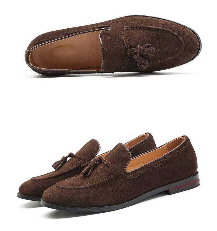 Herrenmode Quasten Freizeitschuhe Echtes Leder Wildleder Mokassins Herren Loafer Flats Herren Outdoor Fahrschuhe EU-Größen 38-48