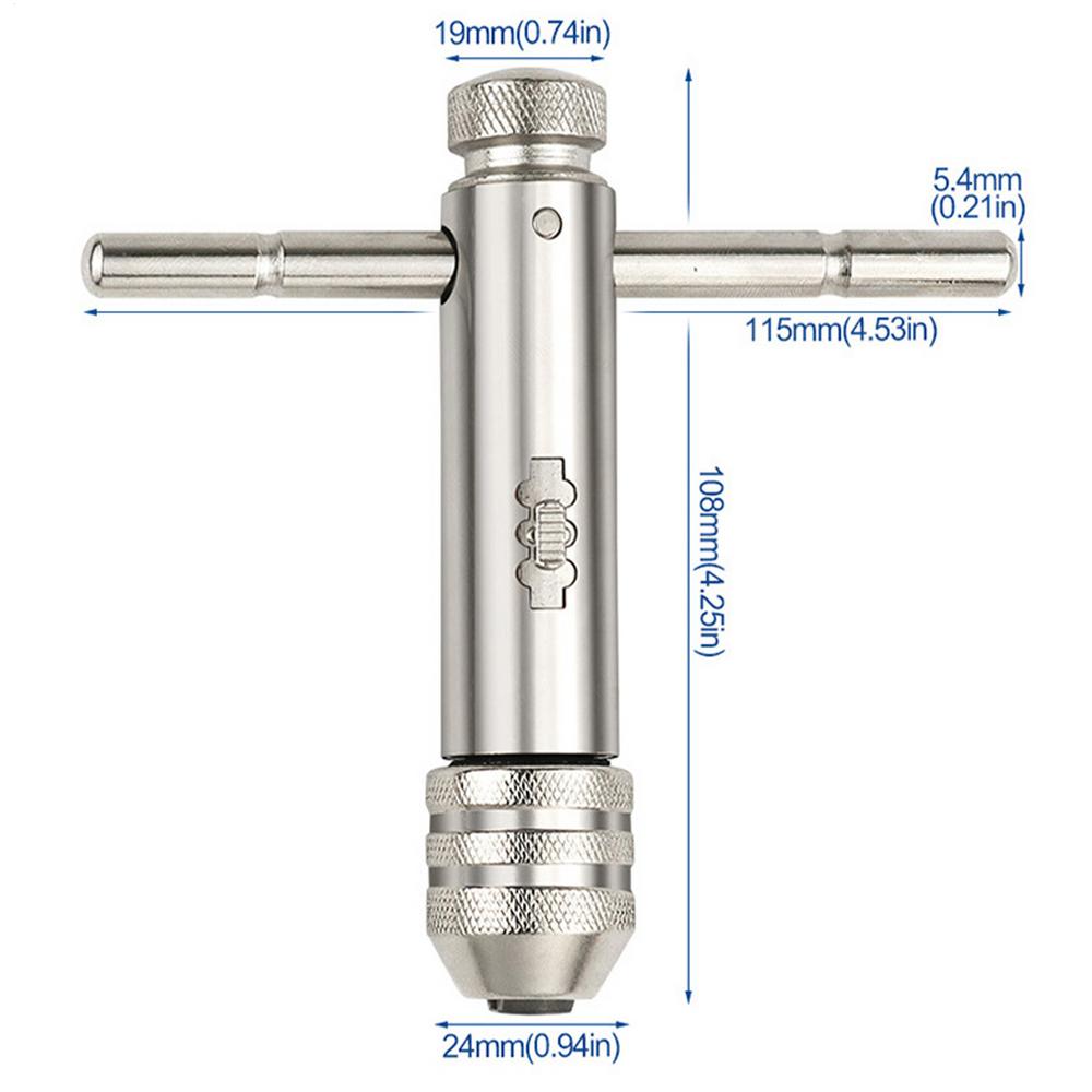 Т-образная рукоятка с трещоткой, гибкая трещоточная Т-образная рукоятка, вороток для метчиков с трещоткой, многоцелевая трещоточная рукоятка для метчиков для нарезания резьбы