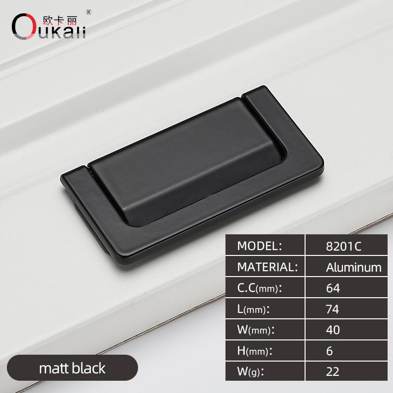 128mm Home Hotel Italian Aluminium Alloy Black Color Furniture Handles Drawer Kitchen Cabinet Bookcase Hardware Cabinet Pulls