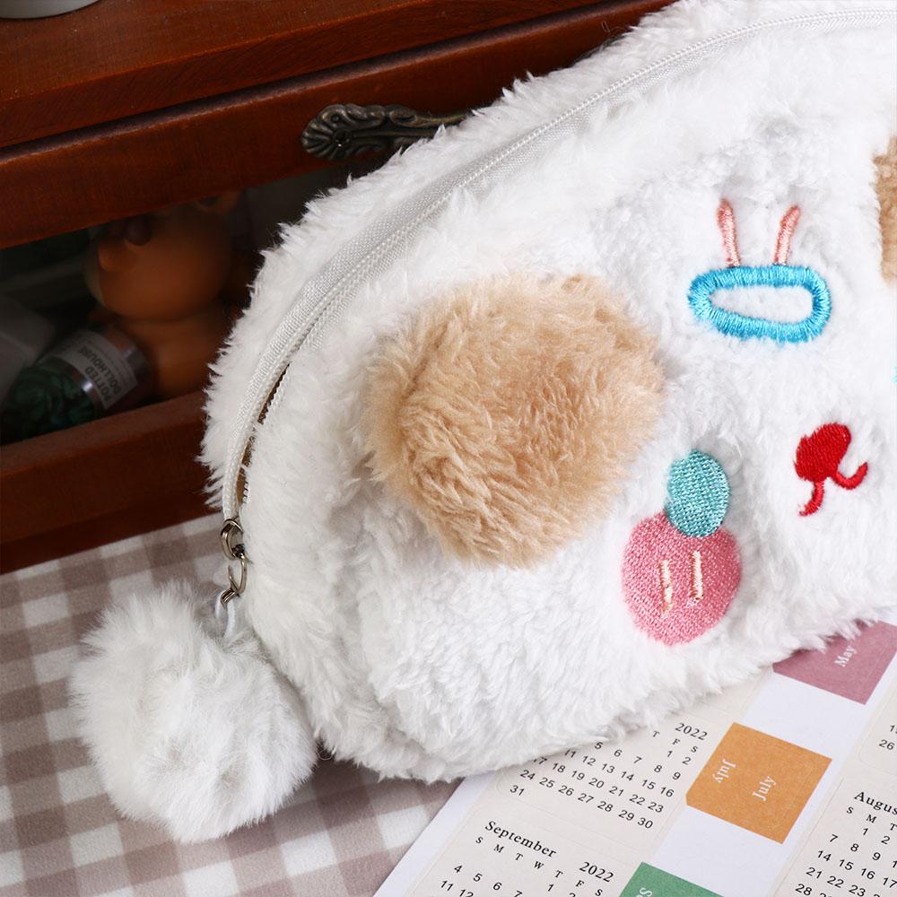 Korean Style Children Puppy Pencil Bag Puppy Pencil Pouch Desktop Storage Bags Plush Stationery Bag