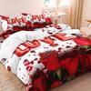3pcs Valentine'S Day Romantic Rose Love Letter Pattern Duvet Cover Set Bedding Set Soft And Comfortable Duvet Cover Bedroom