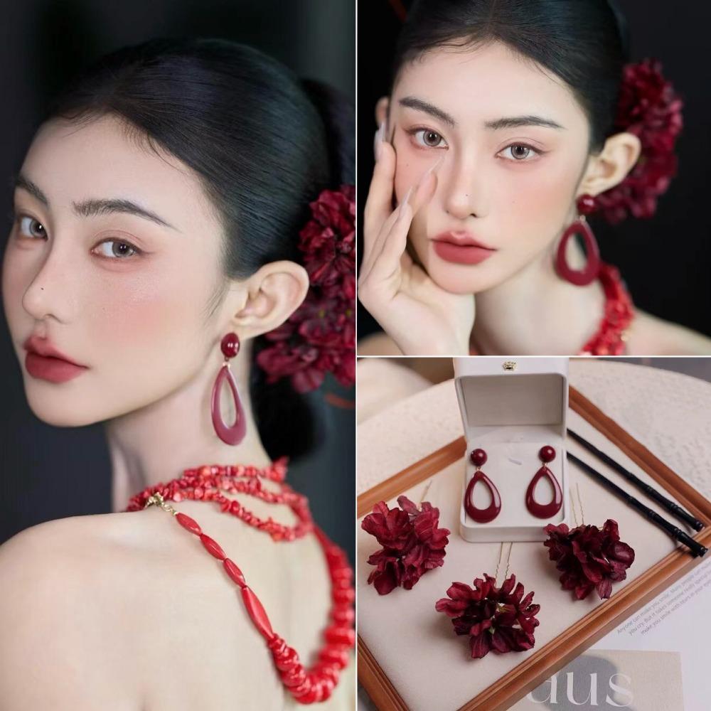 French Style Bridal Headdress Floral Hair Jewelry Set Romantic Wedding Headwear  Hair Accessories