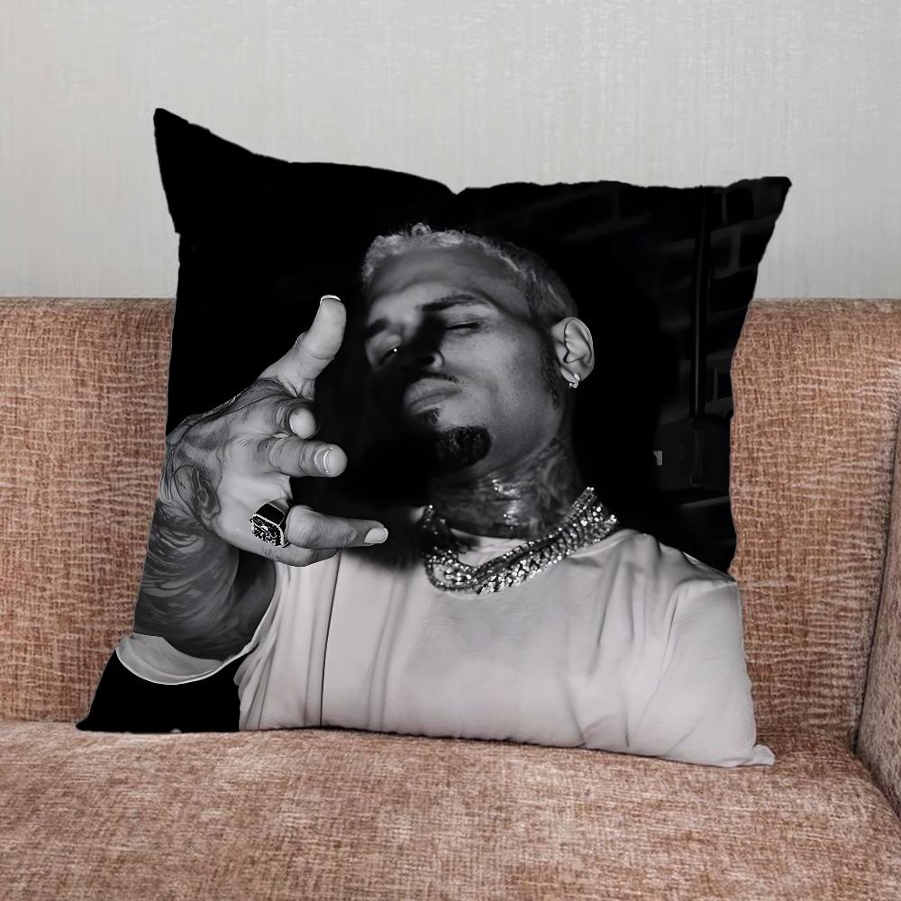 Rapper C-Chris Brown Pillow Case For Home Bedroom Car Office Decoration Living Room Sofa Cushion Cover Suitable