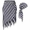 Pirate Costume Accessories Headscarf Burned Flower Striped Pointed Hem Bandage Skirt