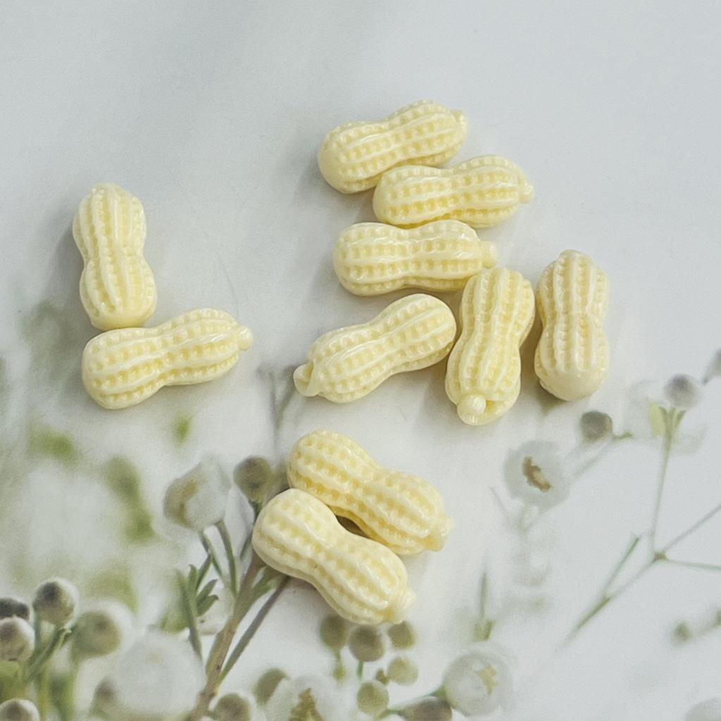 10Pcs, Cute Peanut Plastic Beads, Lightweight Shatterproof, Fits Beading Wires for Necklace/Bracelet/Keychain, Popular 2026 Craft Beading Supplies