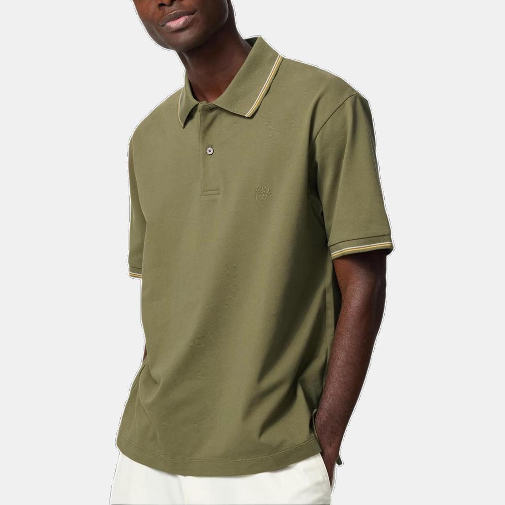 Uniqlo X JW Anderson Collaboration SS25 Embroidered Logo Half Button Short Sleeve Polo Shirt Unisex Polo Shirts Olive-Green 476227-57