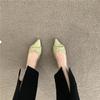 Fashion Slip-on White Pointed Toe Low Heel Elegant Woman Flats Lastest Summer 2025 Chic Point Cheap Clearance Spring 39 Shoes for Women