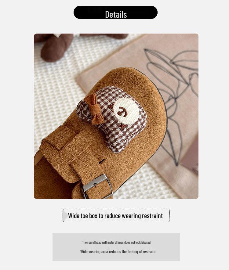 2025 Kids Birkenstock Forest-Style Little Bear Slip-on Slippers for Baby Girls - Cute & Versatile for Spring and Autumn