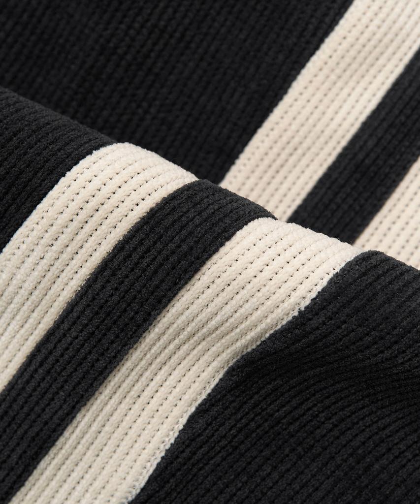 TOFFEE Double Side Line Track Vertical Pants (Black)