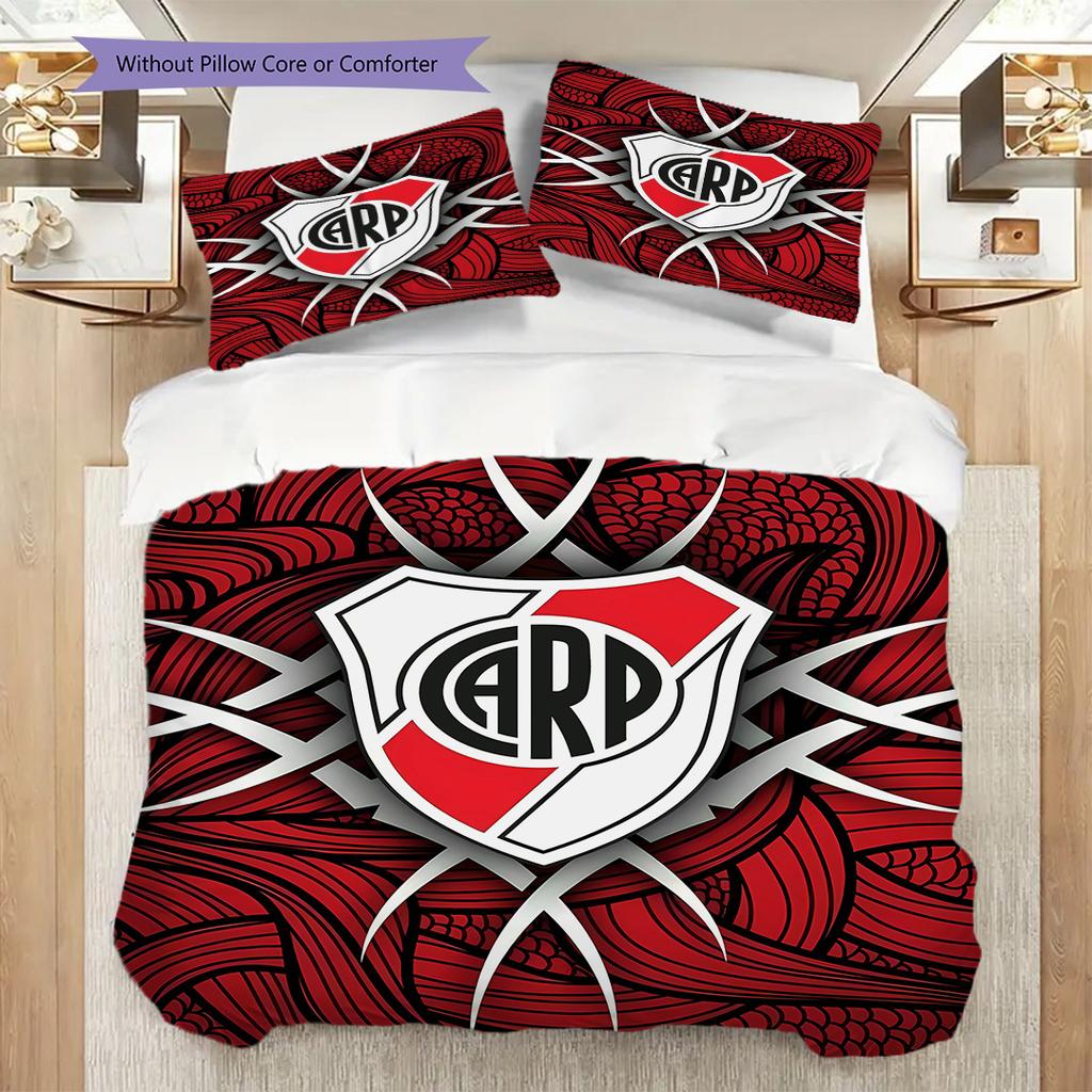 River Plate logo Pattern Bedding Quilt Set Quilt Cover Pillowcase Home Decoration Birthday Gift (1 * duvet cover + 2 * pillowcase, without core)