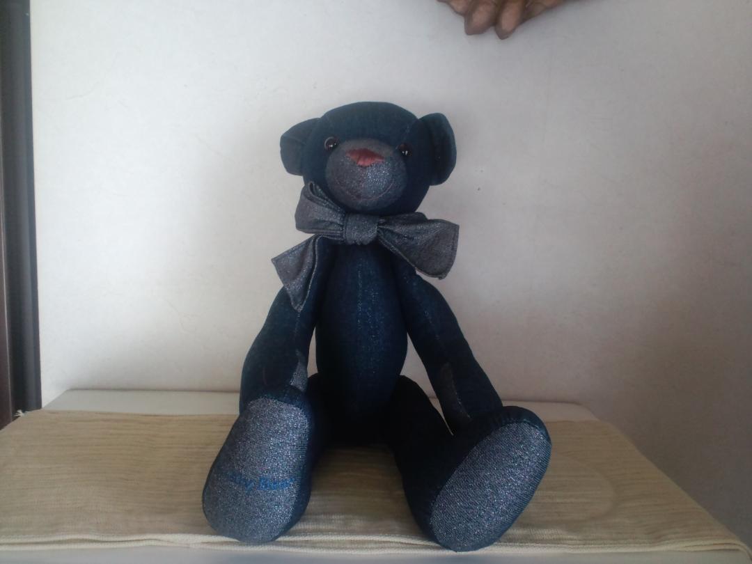 

[USED] Rare! Teddy Bear Plush Toy, Denim, Huis Ten Bosch, Approx. 52cm, 25 Years Ago