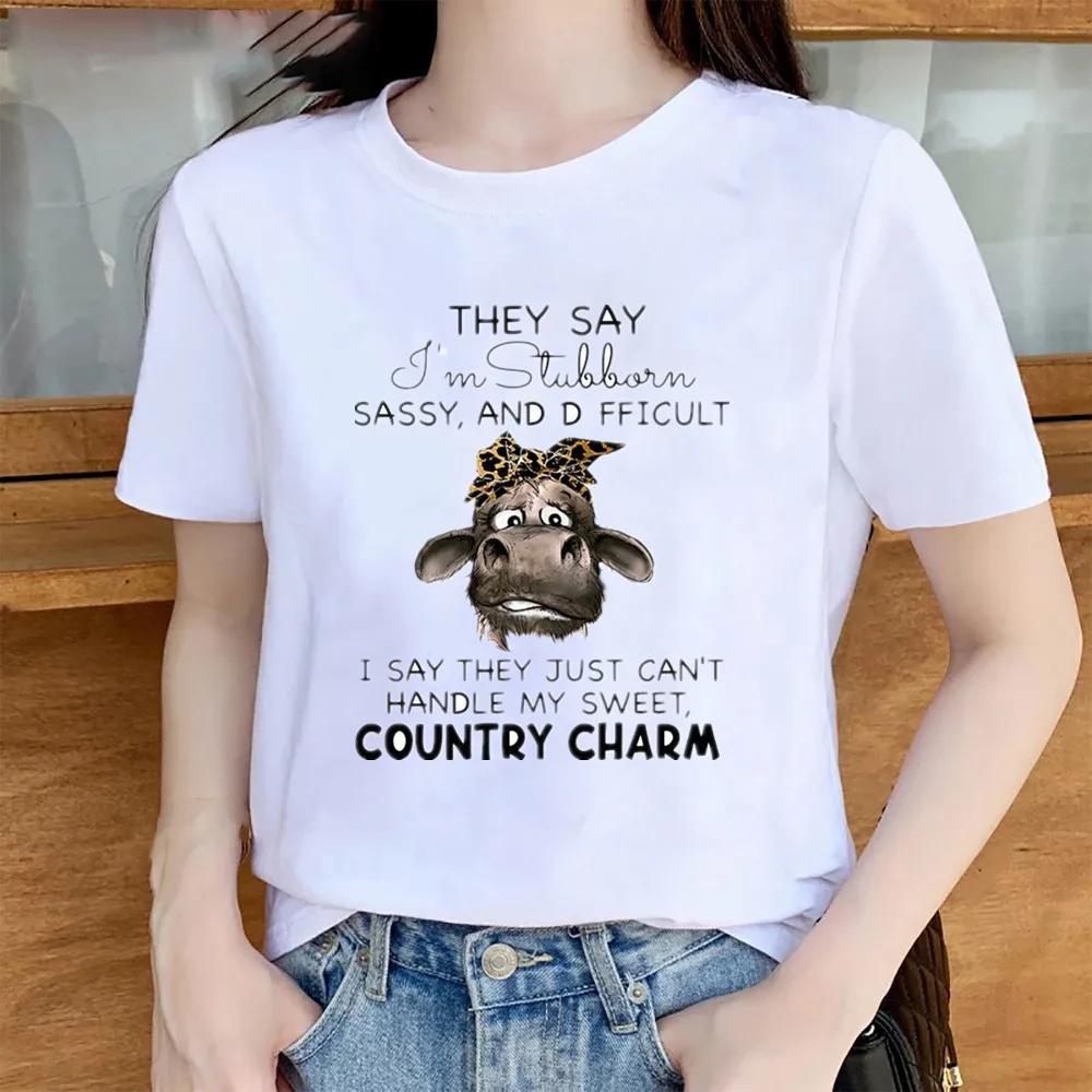 

Womens Animal Print Bull Head round Neck Short Sleeve Tshirt Heifer Graphic Top Fashion Summer Casual Wear 4XL