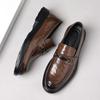 Men's Genuine Leather Cowhide Loafers - Formal Slip-on Shoes