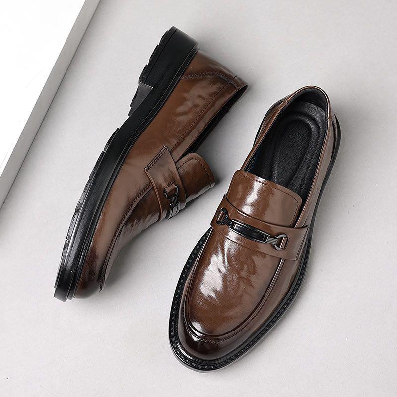 Men's Genuine Leather Cowhide Loafers - Formal Slip-on Shoes