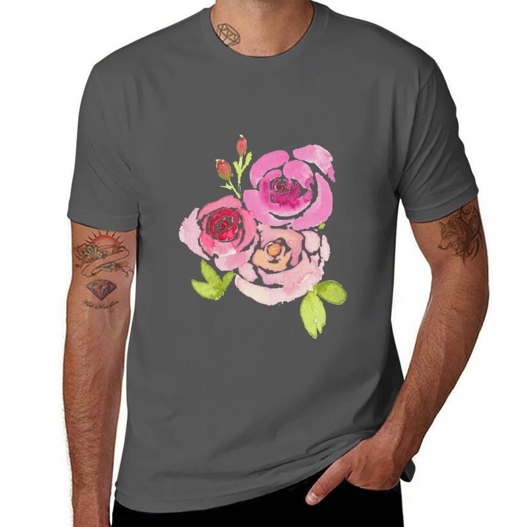 Three Summer Roses TShirt Breathable Sportswear TShirt for Men