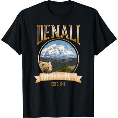 Denali Mt McKinley Alaska Denali National Park Grizzly Bear T-Shirt