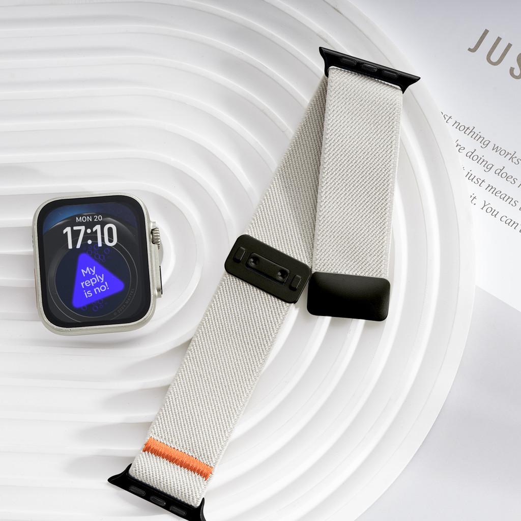 Magnetic Nylon Loop Strap Elastic Bracelet for Apple Watch Ultra 3 49mm Iwatch Series 11 10 9 8 7 6 SE 5 4 46mm 45mm 44mm 42mm