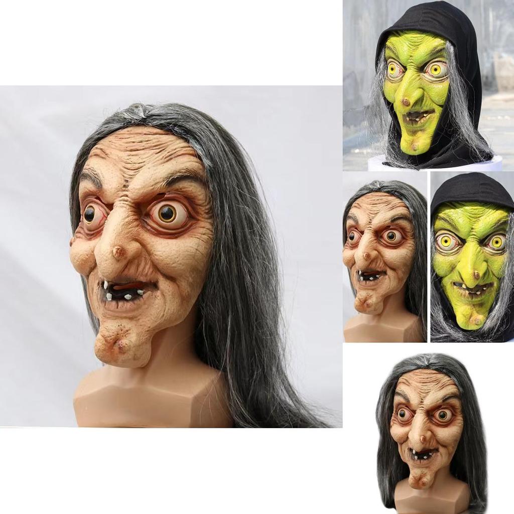 Halloween Witch Mask Latex Horror Face Costume For Party Decor