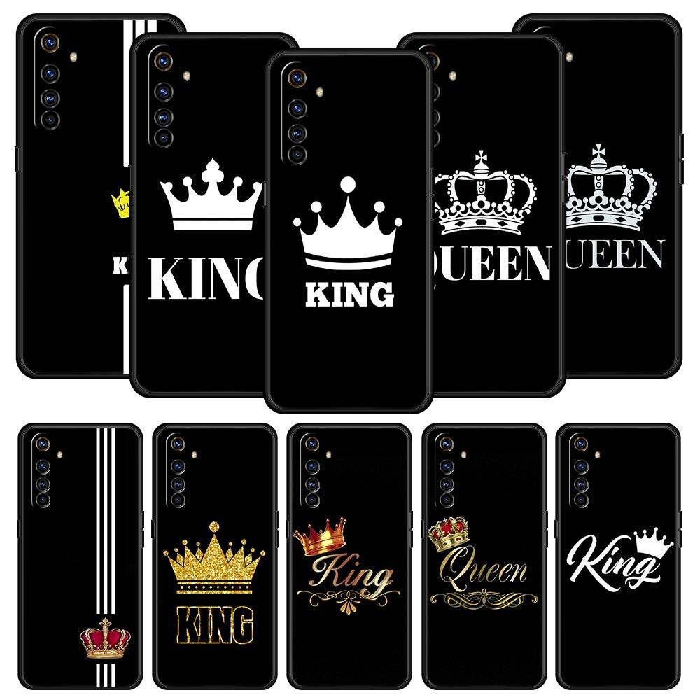 Couple Style Crown King Queen Phone Case For Realme 12 11 10 9 8 5G 7 6 GT5 GT3 GT2 Pro C21 C11 C25 C35 GT Neo 2 3 3T 5 Cover