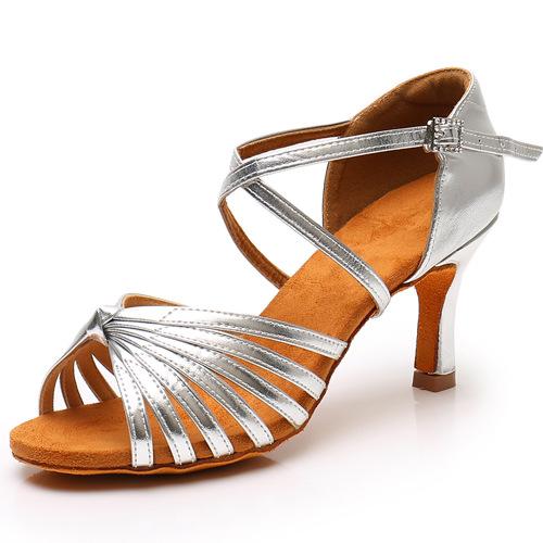 Latin Dance Shoes for Women and Adults, 7.5cm High Heels, Soft Soles, National Standard Dance Shoes, Suitable for All Seasons
