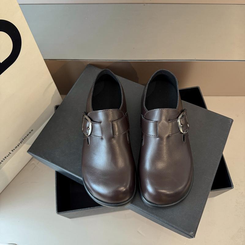 

Универсальные лоферы на плоской подошве женские 2025 новая осень коричневые в британском стиле ретро маленькие кожаные туфли японские туфли для работы 40 коричневый