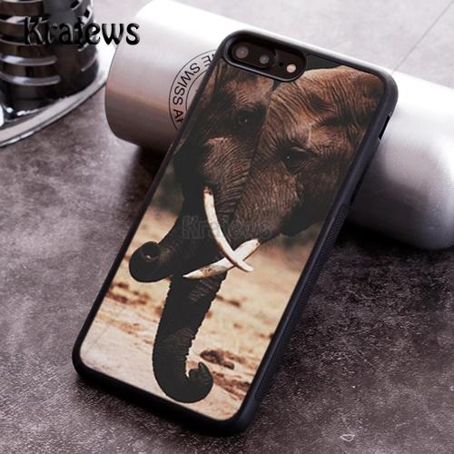 Krajews Baby Elephant Animal Rubber Phone Case For iPhone 17 Air 16 16e 15 14 11 12 13 Pro MAX Plus Cover Coque