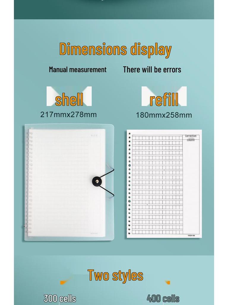 400-Square Composition Notebook with Annotations for 3rd-4th Grade Students