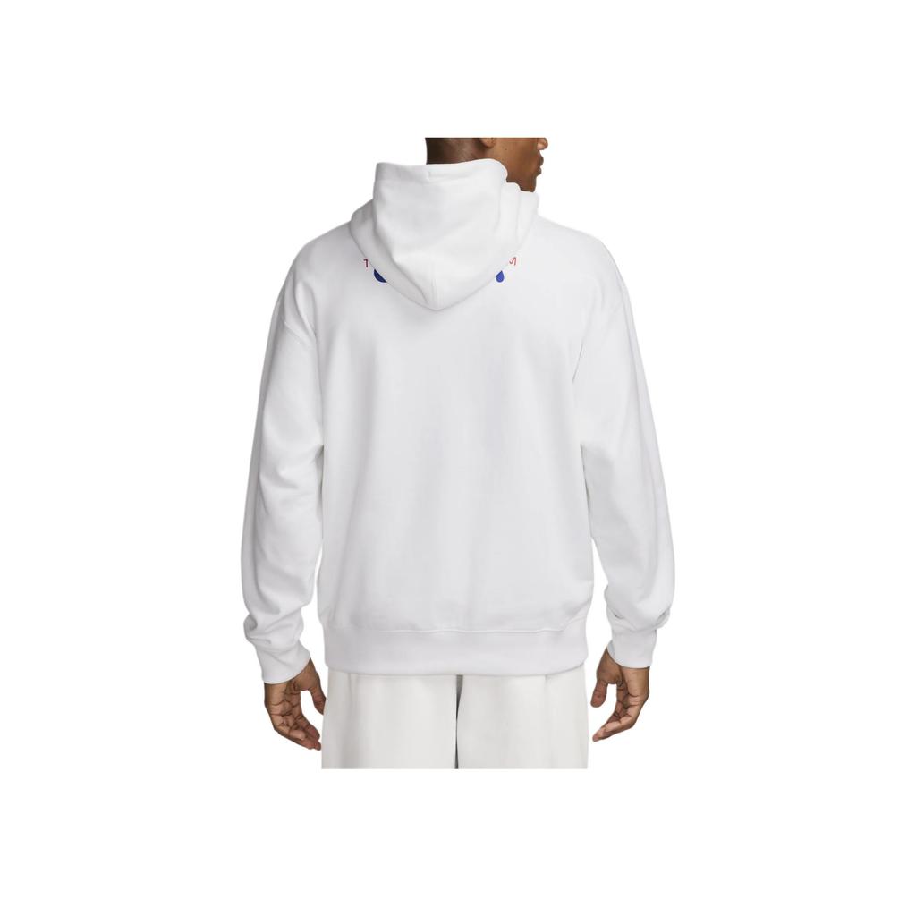 Nike X Solo Collaboration Swoosh USA Olympic Series Logo Print Pullover Hoodie Men hoodies White Old-Royal FN4416-100
