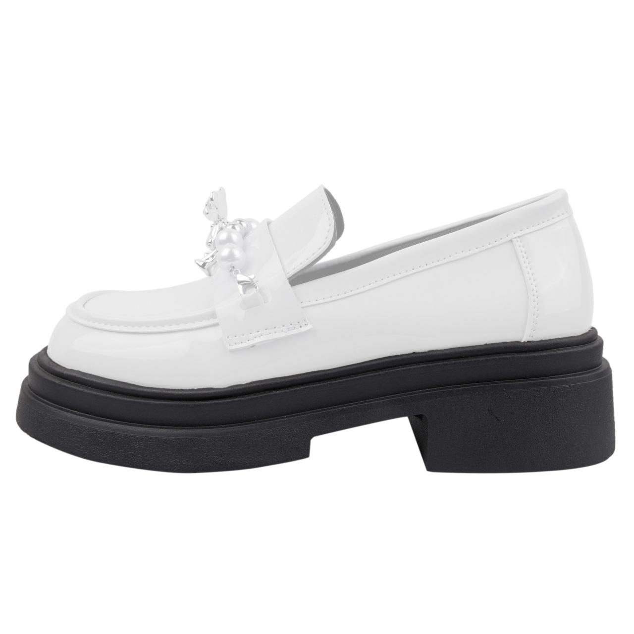 

Туфли женские весна 2025 новые милые и прохладные женские туфли с жемчужным медведем на одной педали на платформе с высоким каблуком маленькие кожаные туфли 35 бежевый