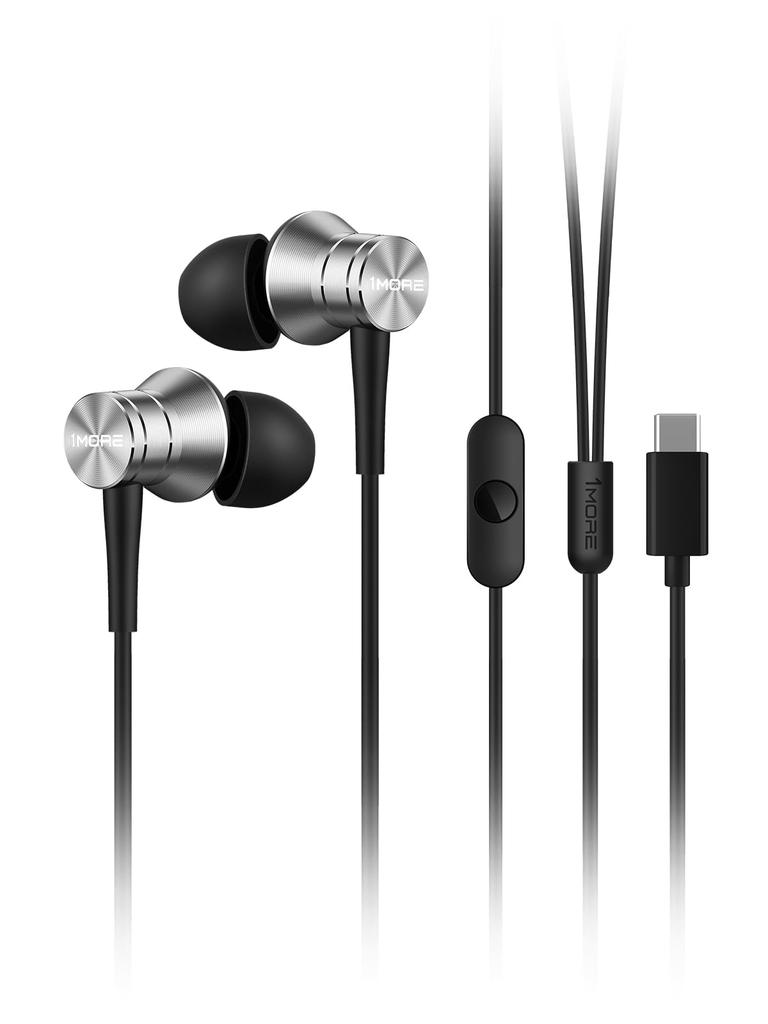 1MORE P10 with Deep Remote High Sound Sound Leak Comfortable to Silver Earphones, Wired, Type-C, Microphone, Bass, Control, Insulation, Prevention,