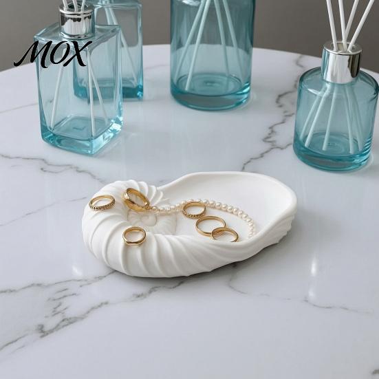 Bedroom Vanity Accessory Nautilus Storage Tray for Living Room Entryway, Ocean Theme Desktop Organizer Modern Home Decor Accents Jewelry Keys