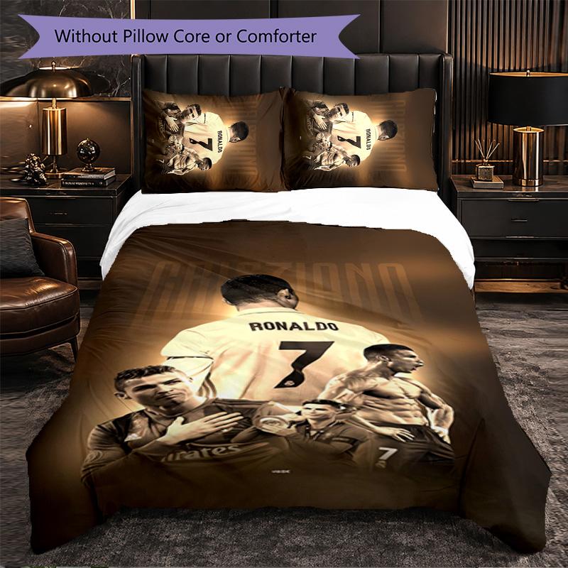 Cristiano Ronaldo Themed Bedding 3Pcs Duvet Cover Set Decorative Bed Linen For Teen Room Home Decoration