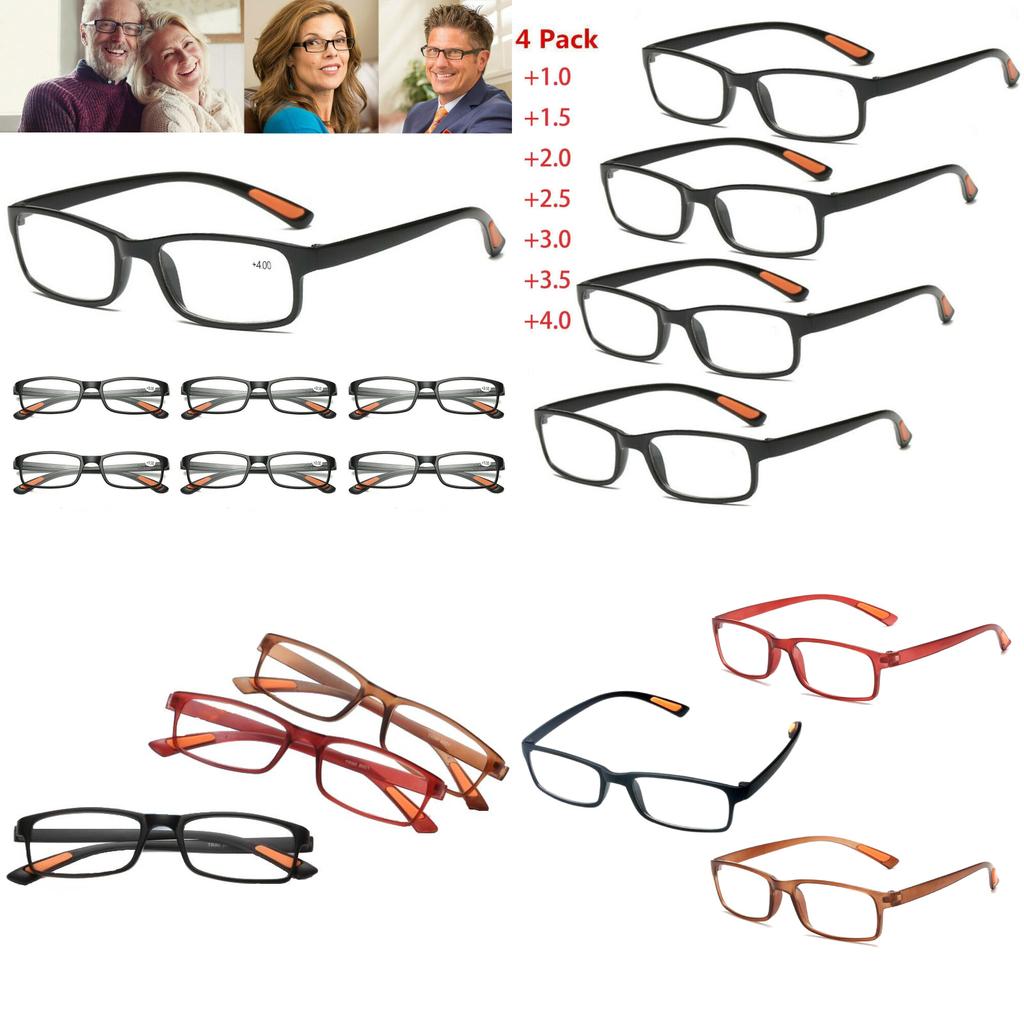 Set Of 4 Ultralight Reading Glasses For Men And Women Magnifying Glasses For Clear Vision