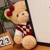 Couple Studant Bears Plush Toys Graduation Present Cartoon Bear Wear Plaid Sweater Soft Doll Kawaii Toy Brinquedos