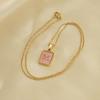 26 English Letter Necklace Women's Versatile 18K Natural Pink Shell Pendant Collarbone Chain 2026