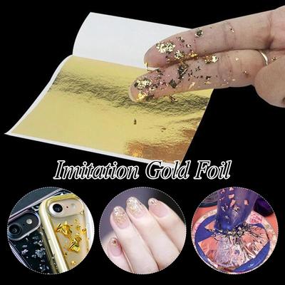 100 Pieces Gold Leaf Sheets Imitation Gold Leaf Paper Multi-Color Silver Leaf Paper for DIY Arts Decoration Party Decor