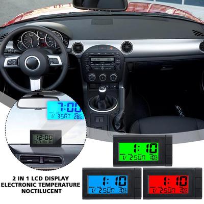 3'ü 1 arada Araba Saati İzle Takvim Sıcaklık Otomatik Lcd Aksesuarlar Ekran Dijital Şekillendirici Saatler Araba Arka Aydınlatması T1e6