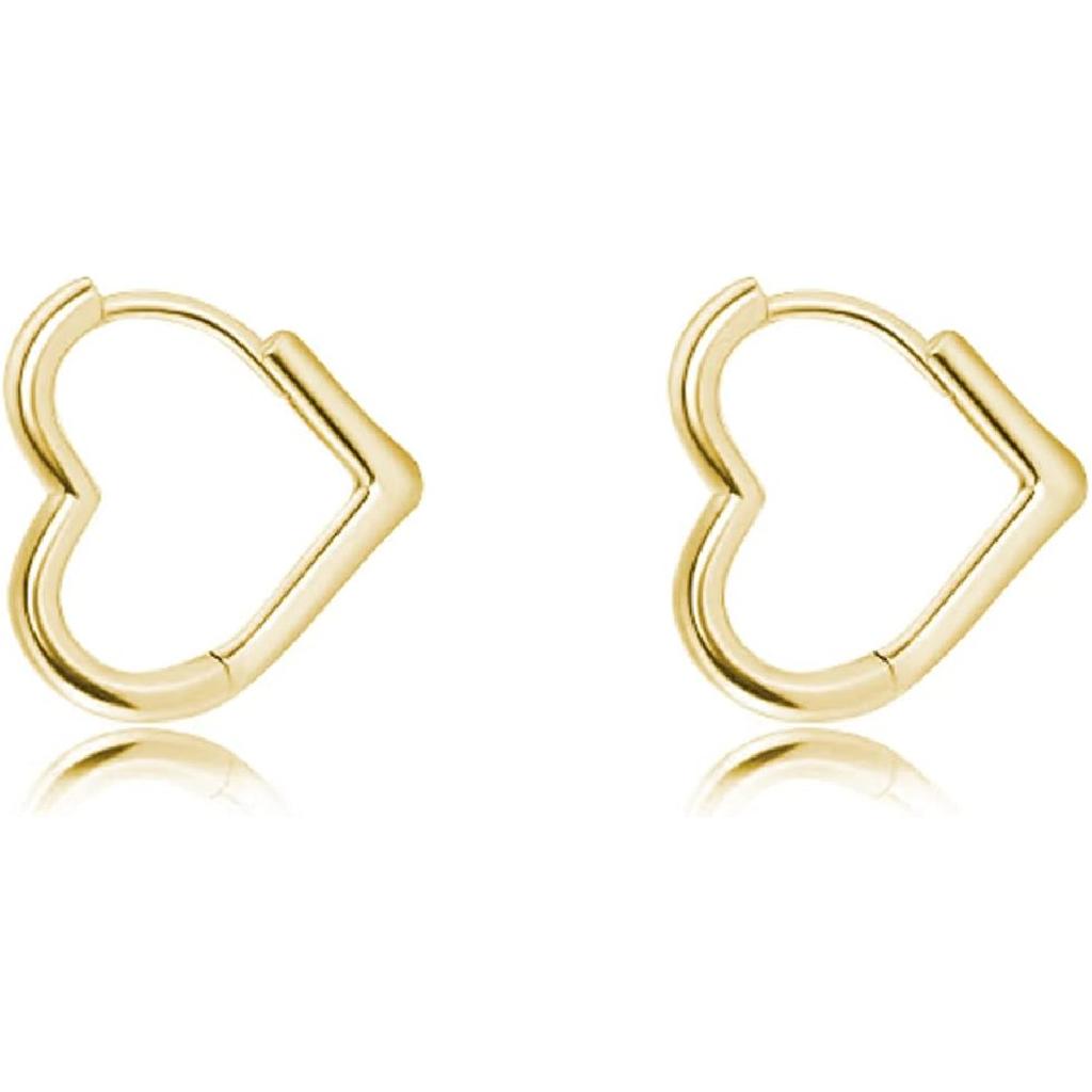 Gold Heart Hoop Earrings for Women Gold Thick Chunky Heart Hoop Earring Heart Huggies Earrings for Women Jewelry Gifts