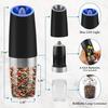 2 Pcs Stainless Steel Gravity Electric Pepper and Salt Grinder Set Adjustable Coarseness Battery Powered With LED Light