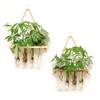 Retro Wood Hanging Hydroponic Test Tube Multilayer Stand Plant Vase  Hydroponic Plant