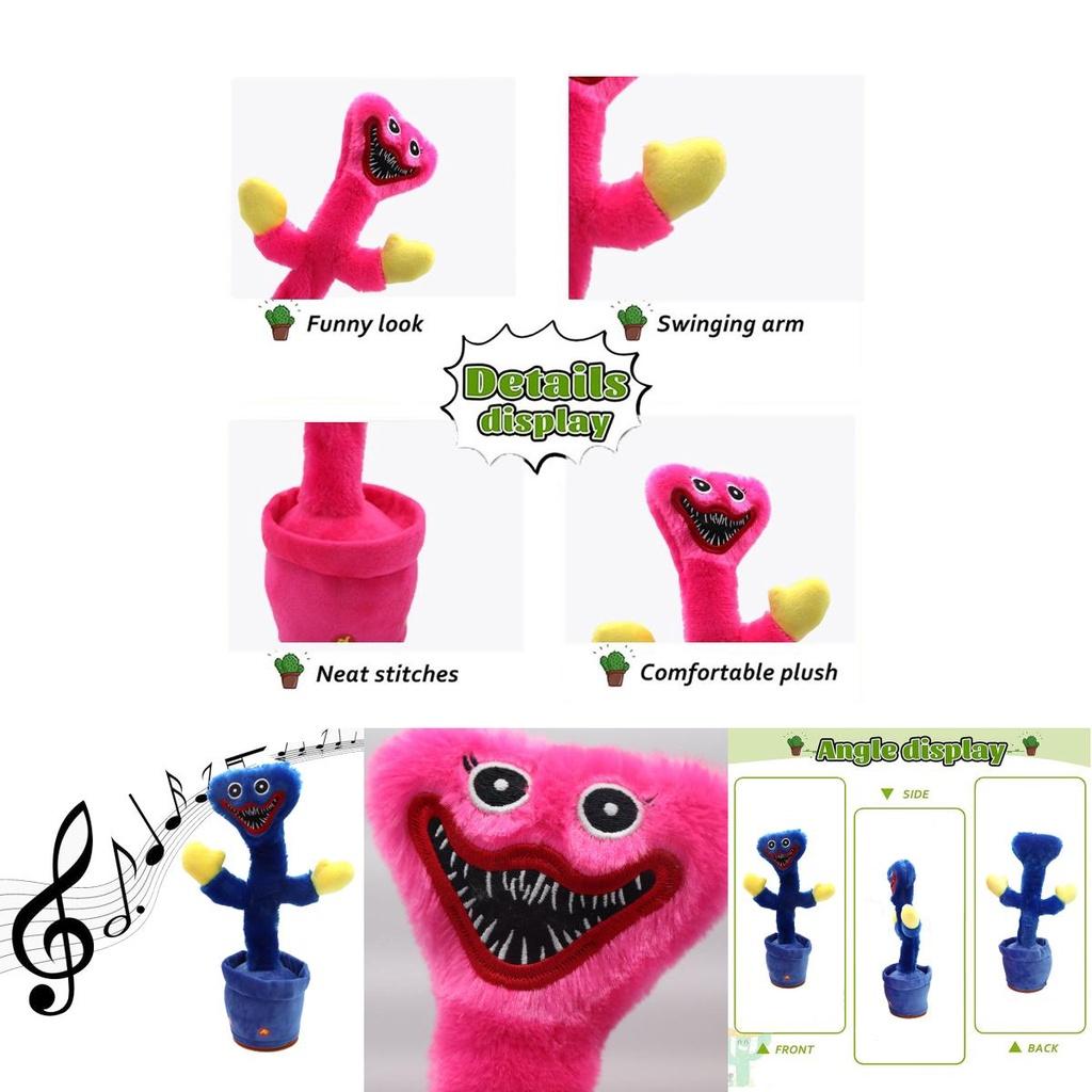 Poppy Playtime Huggy Wuggy Talking Cactus Plush Toy For Kids Interactive And Safe