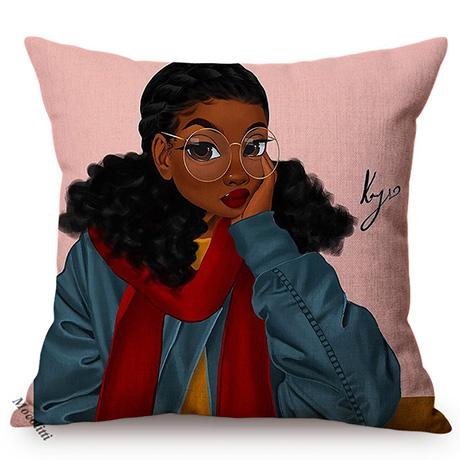 Africa Fashion Black Girl Pop Art Posters Style Decorative Cushion Cover Funky Sexy Woman Life Portrait Sofa Throw Pillow Case