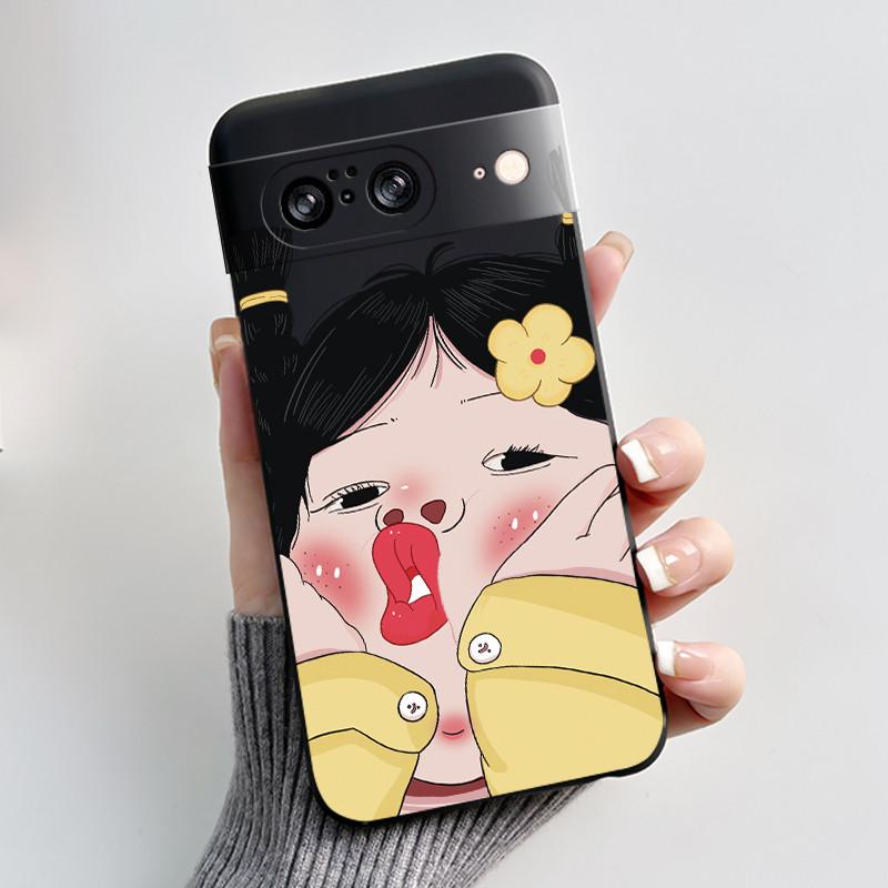 Casing For Google Pixel 8 Pro 8A Case Aesthetic Fashion Cute Cat Soft Silicone Shockproof Back Cover Ultra Slim Thin Phone Case