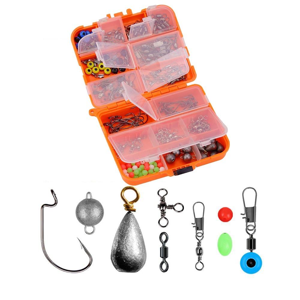 Lure Storage Box Fishing Tools Set Box Swivels Clips Fishing Hooks Set Box  Carp Fishing