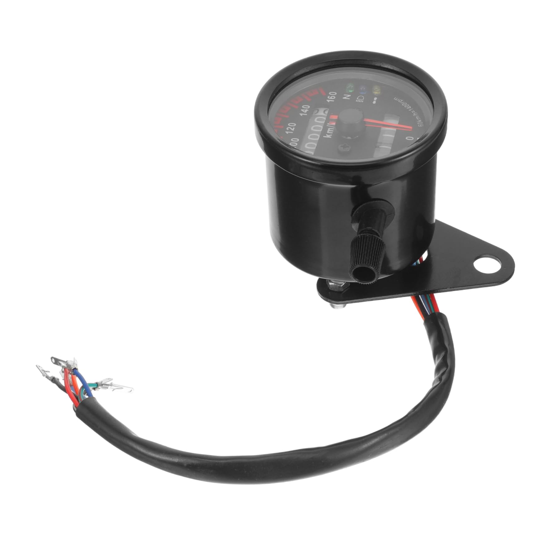 

FUNOMOCYA Мотоциклетный спидометр Компактный дизайн Индикатор поворотов Яркий дисплей Легко установить на мотоцикл 9x9cm чёрный